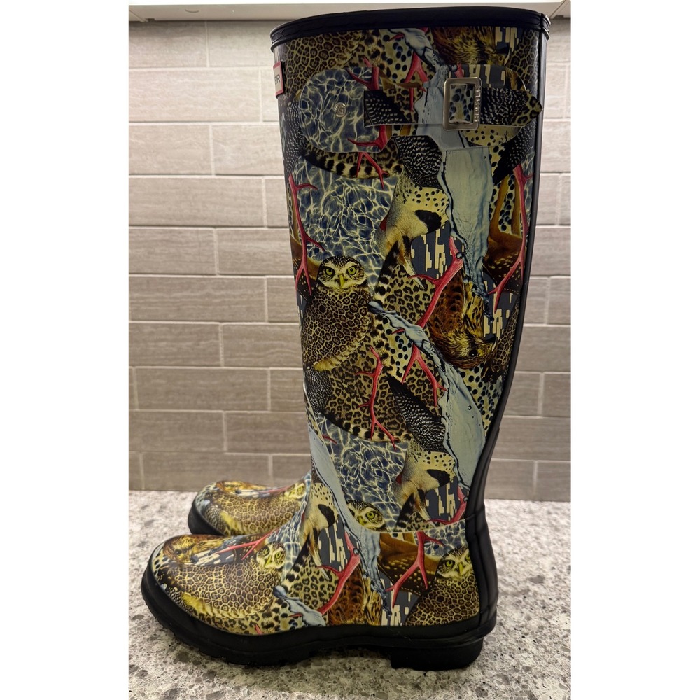 Wmns Rare Hunter x Mat Maitland Hyper Normal Ltd. Ed Tall Rainboots 9/EU 40-41 - Picture 13 of 13